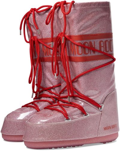 Moon Boot Icon Glitter - Red