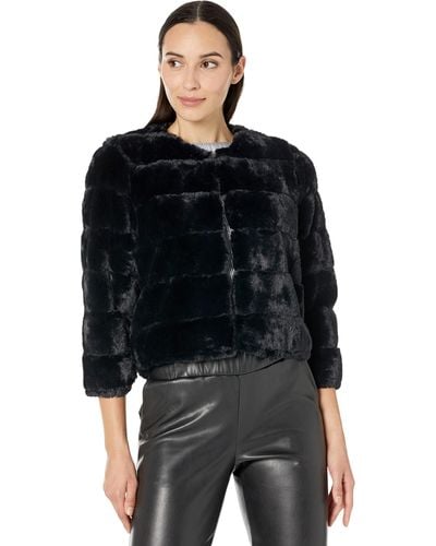 Calvin klein black on sale faux fur jacket