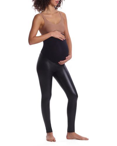 Commando Faux Leather Maternity Leggings Slg89 - Blue