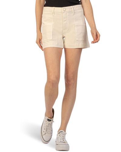 Kut From The Kloth Jane High-rise Shorts W/ Pork Chop Pockets - Natural