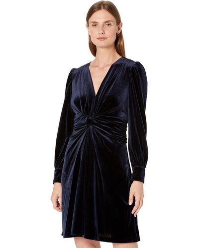 Vince Camuto Velvet Twist Front Fit-and-flare - Blue