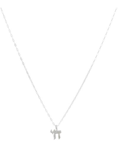Dogeared Mazel Tov Chai Symbol Necklace - Metallic