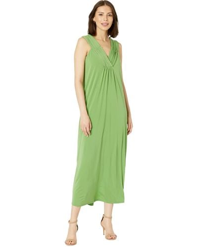 Maggy London Maxi Dress With Tucking Detail - Green