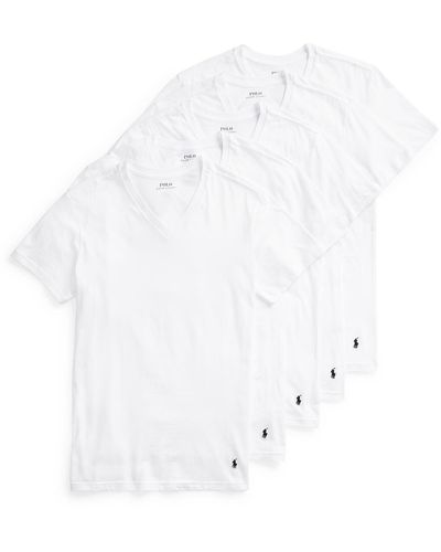 Polo Ralph Lauren 5-pack Slim Fit V-necks - White