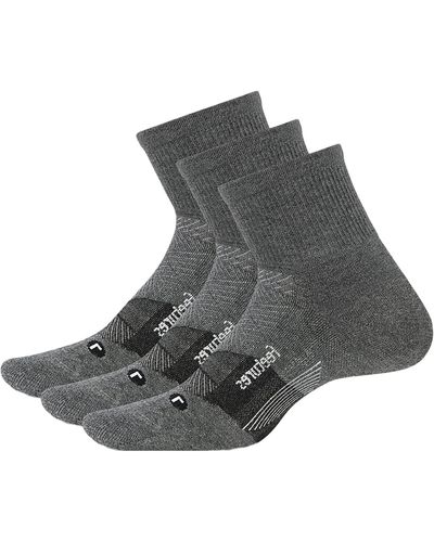 Feetures Merino 10 Ultra Light Quarter 3-pair Pack - Gray