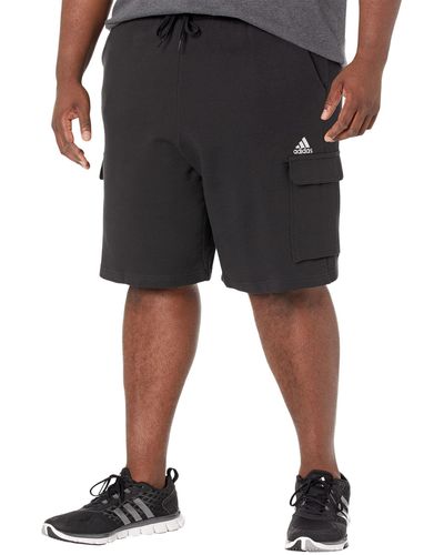 adidas Big Tall Essentials French Terry Cargo Shorts - Black