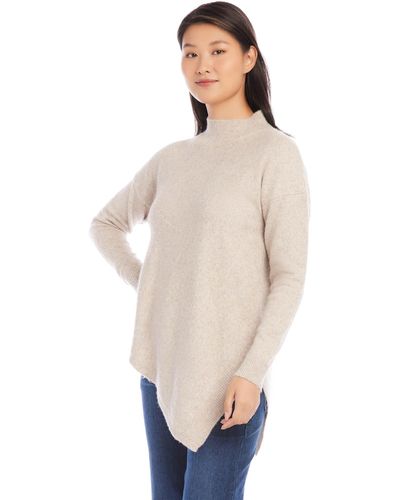Karen Kane Asymmetric Turtleneck Sweater - White