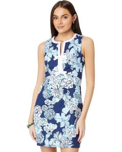 Lilly Pulitzer Aria Stretch Cotton Shift - Blue
