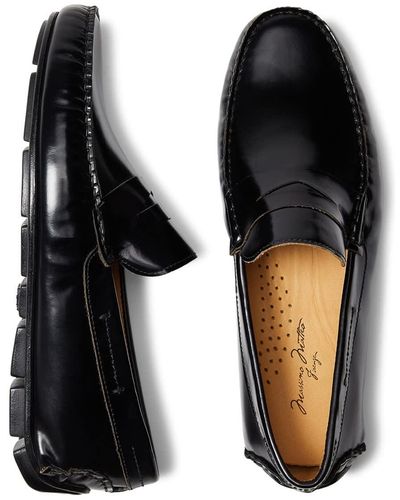Massimo Matteo Box Leather Penny Loafer - Black