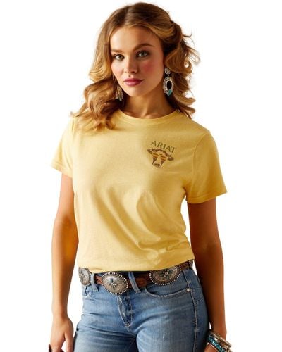 Ariat Cow Sunset T-shirt - Yellow
