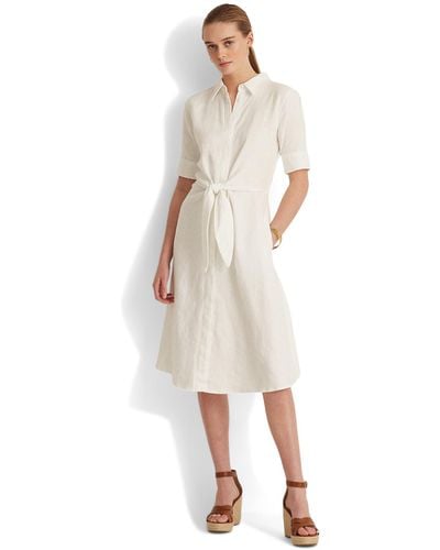 Lauren by Ralph Lauren Linen Shirtdress - White