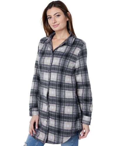 Dylan By True Grit Jack Plaid Shirt Jacket With Cozy Lining - Black