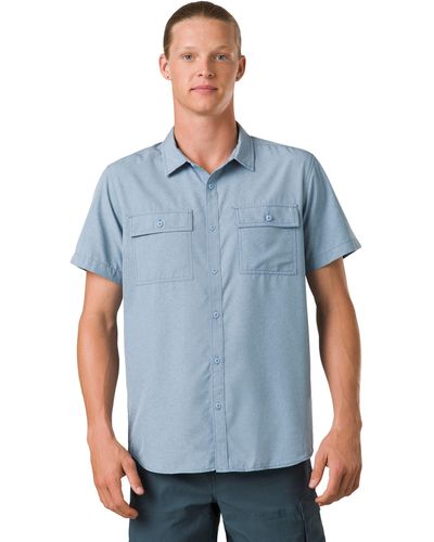 Prana Lost Sol Short Sleeve Shirt Standard Fit - Blue