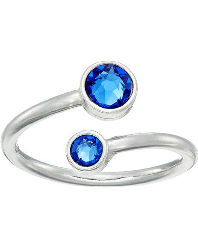 ALEX AND ANI Birthstone Ring Wrap (sterling Silver/september) Ring - Blue