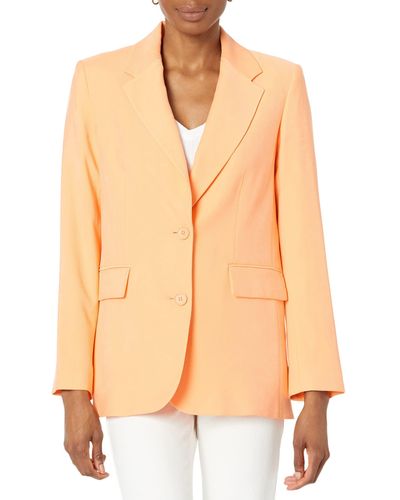 DKNY Frosted Twill One-button Jacket - Orange