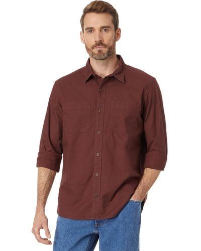 L.L. Bean Beanflex Twill Shirt Long Sleeve Traditional Fit - Red