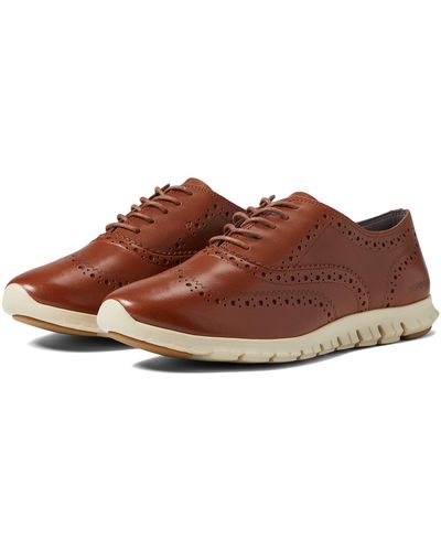 Cole Haan Zerogrand Wing Tip Oxford Closed Hole Ii - Brown