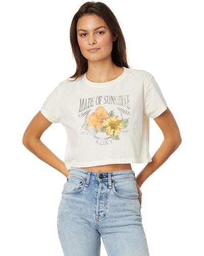 Roxy Made Of Sunshine Cropped T-shirt - White