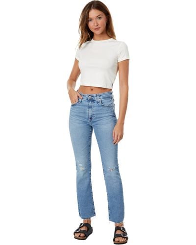 AG Jeans Farrah High-waist Crop Bootcut Jeans In 20 Years Liberty - Blue