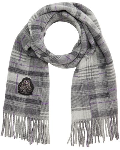 Lauren by Ralph Lauren Recycled Patchwork Holiday Woven Scarf - Gray