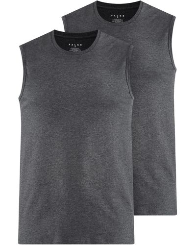 FALKE Daily Comfort Crew Neck Muscle Shirt 2-pack - Gray