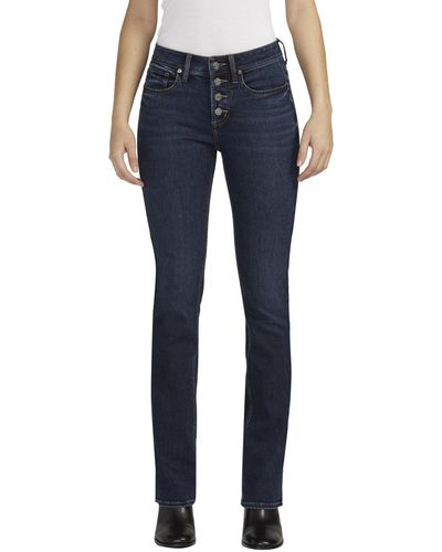 Silver Jeans Co. Suki Mid Rise Curvy Fit Slim Bootcut Jeans L93639edb499 - Blue