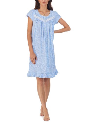 Eileen West Short Cap Sleeve Gown - Blue