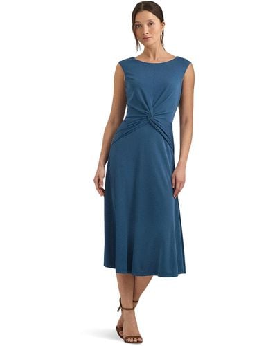 Lauren by Ralph Lauren Twist-front Jersey Dress - Blue
