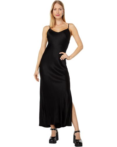 Lamade Winner Silky Chemise Dress - Black