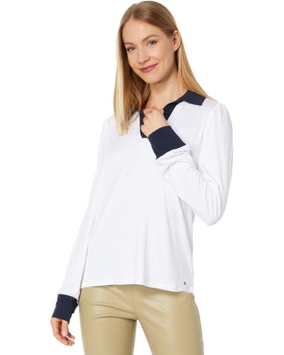 Tommy Hilfiger Long Sleeve Johnny Collar Top - White