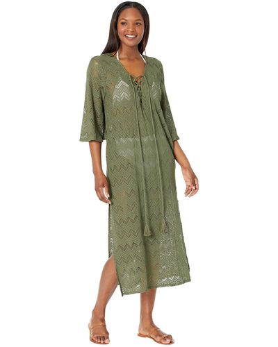 Vince Camuto Crochet Caftan Cover-up - Brown