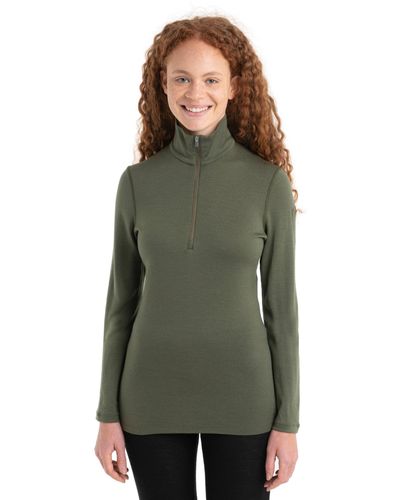 Icebreaker 260 Tech Merino Baselayer Long Sleeve 1/2 Zip - Green