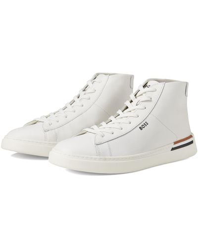BOSS Clint Smooth Leather High-top Sneakers - White