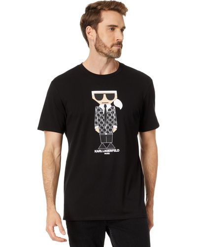 Karl Lagerfeld Short Sleeve T-shirt With Kocktail Karl In Blazer - Black