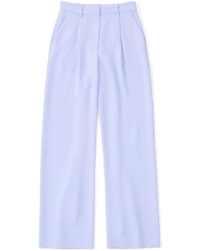 Abercrombie & Fitch Crepe Tailored Ultra-wide Leg Pant - Blue