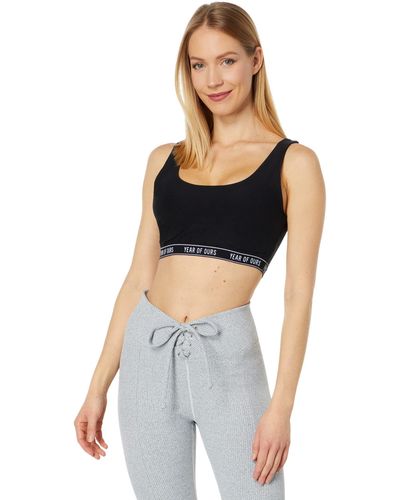 Year Of Ours Stretch Logo Bralette - Black