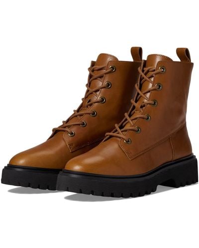Madewell The Rayna Lace-up Boot In Leather - Brown