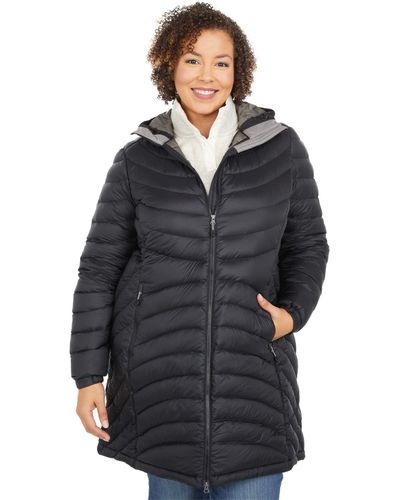 L.L. Bean Plus Size Ultralight 850 Down Hooded Coat - Black