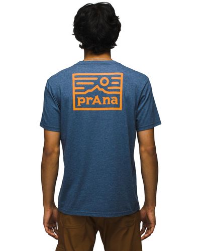 Prana Graphic Short Sleeve Tee Standard Fit - Blue