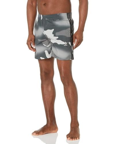 adidas Originals Camo All Over Print Swim Shorts - Blue