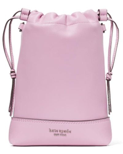 Kate Spade Eva Smooth Nappa Leather Bucket Phone Crossbody - Pink