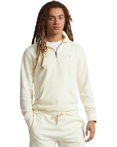 Polo Ralph Lauren Loopback Fleece Quarter-zip Sweatshirt - White