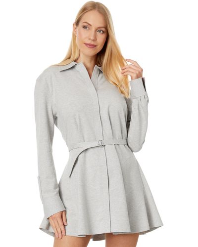 Norma Kamali Boyfriend Nk Shirt A-line Mini Dress - Gray