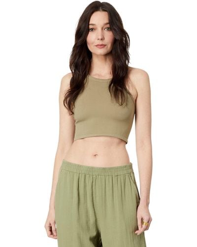 Mod-o-doc Double Layer Gauze Easy-fit Cropped Pants - Green