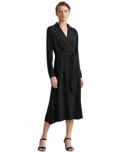 Lauren by Ralph Lauren Long Sleeve Day Dress - Black