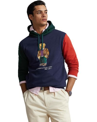 Polo Ralph Lauren Polo Bear Fleece Hoodie in Blue for Men | Lyst