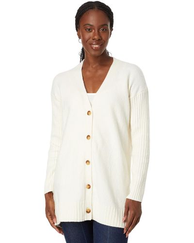 L.L. Bean The Essential Cocoon Cardigan Sweater - White
