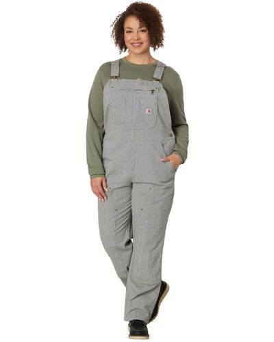 Carhartt Relaxed Fit Denim Striped Bib Overall - Gray
