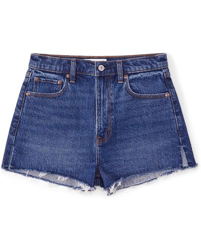 Abercrombie & Fitch High Rise Mom Short - Blue
