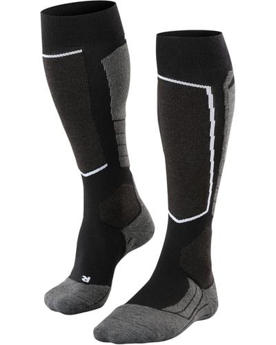 FALKE Sk2 Wool Intermediate Knee High Skiing Socks 1-pair - Black